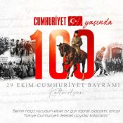 Gazi Mustafa Kemal Atatürk ve silah arkadaşlarının eseri, Türk milletinin tarih yolculuğundaki varoluş mücadelesi olan Cumhuriyetimiz 100 yaşında. 